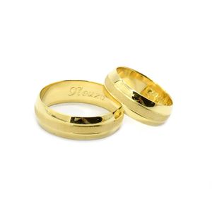 Alianças Sempre Juntos 7mm em Ouro 18k