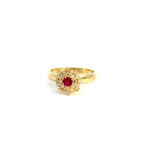 Anel Formatura 1737 Zircônia em Ouro 18k