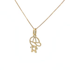 Pingente Menino Design Vazado em Ouro 18k