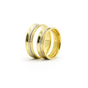 Alianças Parceria 25 Anos 5,5mm em Ouro 18k
