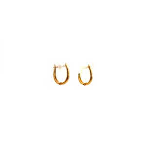 Brinco Argola Oval em Ouro 18k