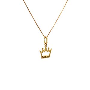 Pingente Coroa Zircônia em Ouro 18k