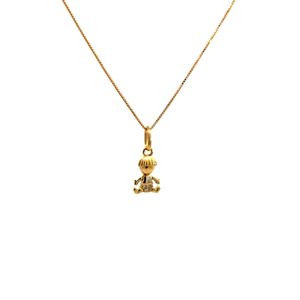 Pingente Menina Vazado em Ouro 18k