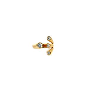 Anel Feminino Zircônias em Ouro 18k
