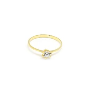 Anel Solitário Diamante 6 Garras em Ouro 18k, 0.50ct
