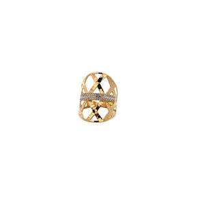 Anel Feminino Zircônias em Ouro 18k