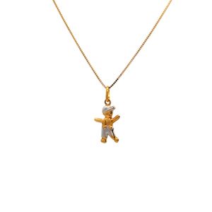 Pingente Menino Bicolor em Ouro 18k