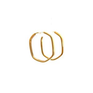 Brinco Argola Hexagonal em Ouro 18k