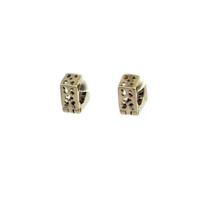 Brinco Argola Quadrada em Ouro Branco 18k