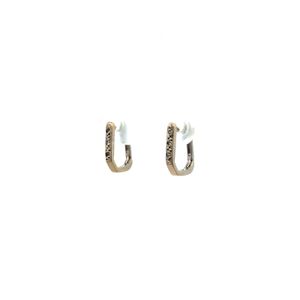 Brinco Argola Quadrada em Ouro Branco 18k
