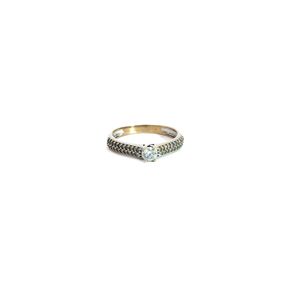Anel Solitário Zircônia em Ouro Branco 18k - Aproximadamente 2.5g