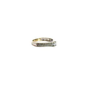 Anel Solitário Zircônia em Ouro Branco 18k - Aproximadamente 2.5g