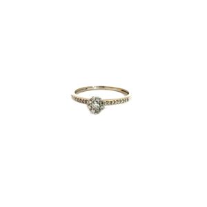 Anel Solitário Zircônia em Ouro Branco 18k - Aproximadamente 1.7g