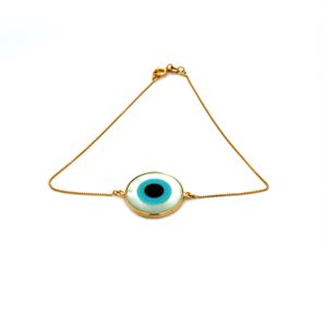 Pulseira Olho Grego em Ouro 18k - Aproximadamente 1.7g