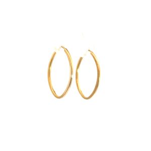 Brinco Argola Oval em Ouro 18k - Aproximadamente 1.1g