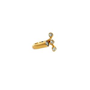 Anel Feminino Zircônias em Ouro 18k - Aproximadamente 8.6g