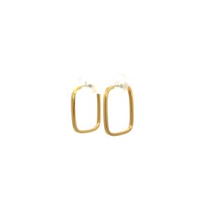 Brinco Argola Quadrada em Ouro 18k - Aproximadamente 0.9g